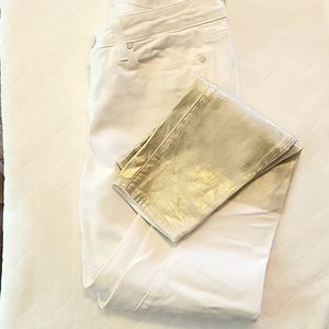 Paige Verdugo Ultra Skinny Jeans Cream/Gold Solstice size 30